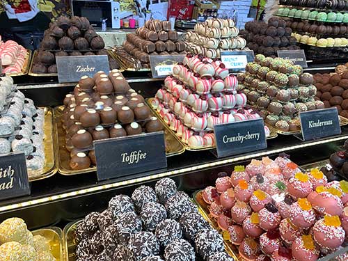 mercados de navidad en Budapest, chocolates